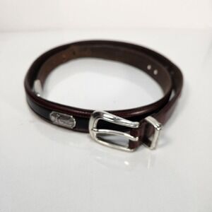 Onyx by Brighton Mens Golf Ornament Leather Belt Two-Tone Size 40 Brown Black